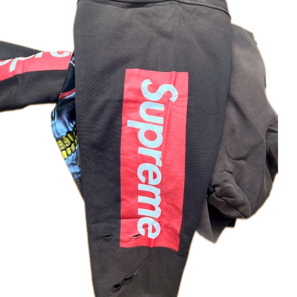 Supreme - LV Skull Hoodie Washed Distressed - Picture 6 of 8